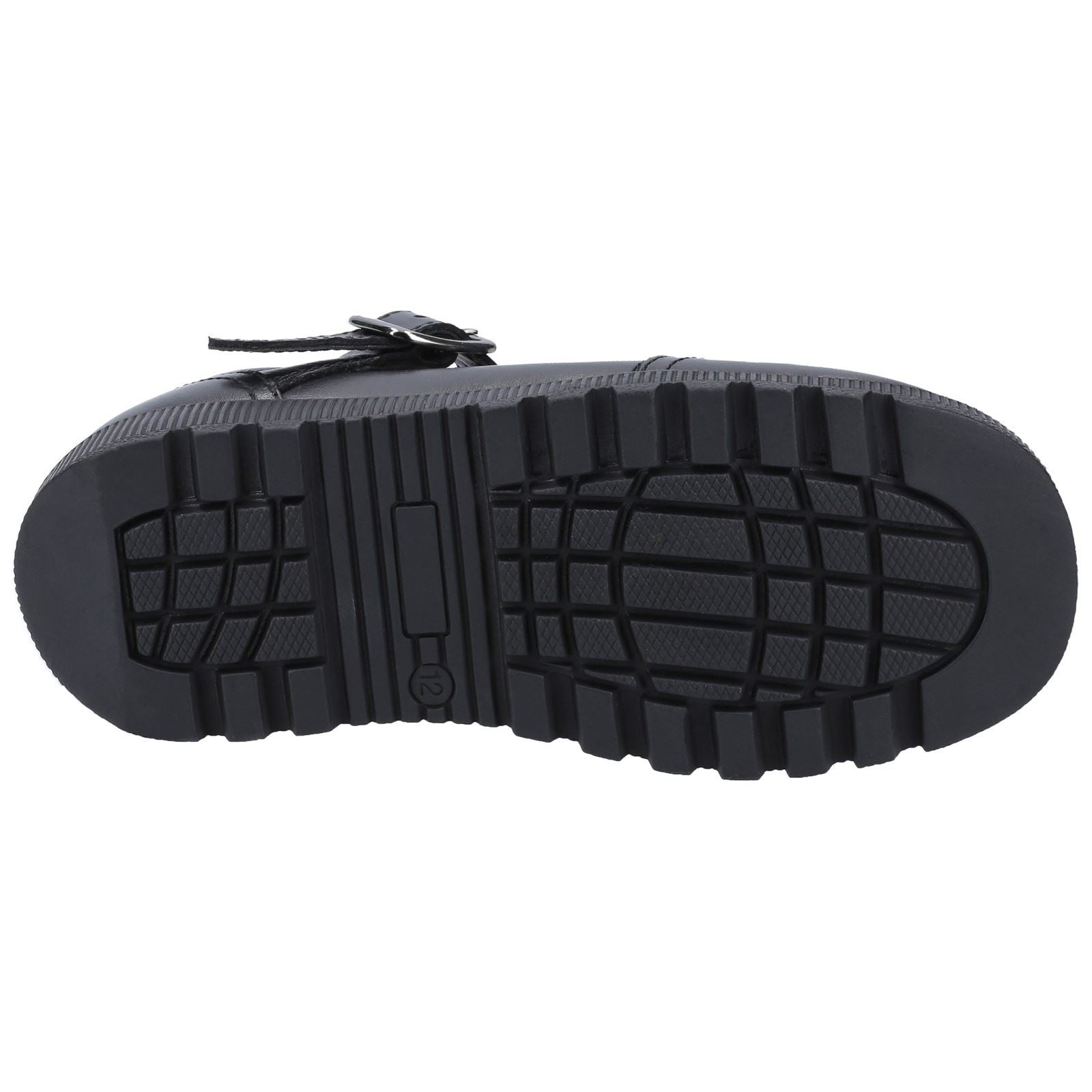 Hush Puppies Kerry Senior Chaussures Noires Pour Filles En Cuir