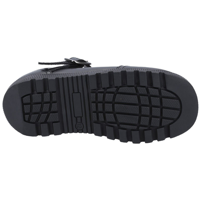 Hush Puppies Kerry Senior Chaussures Noires Pour Filles En Cuir