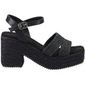 Hush Puppies Jamelia Espadrille Heel Sandales Noires Pour Femme En Textile