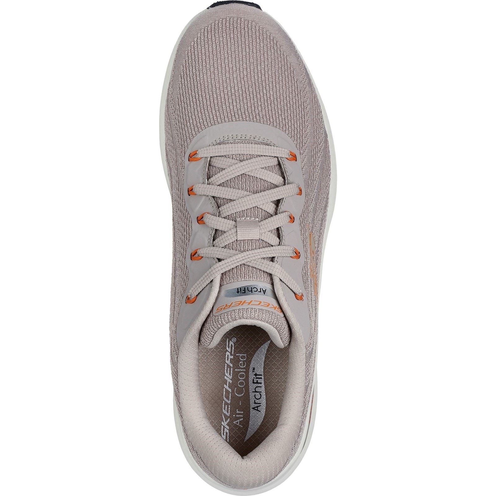 Skechers Arch Fit 2.0 Road Wave Baskets Pour Hommes En Toile Taupe/Orange