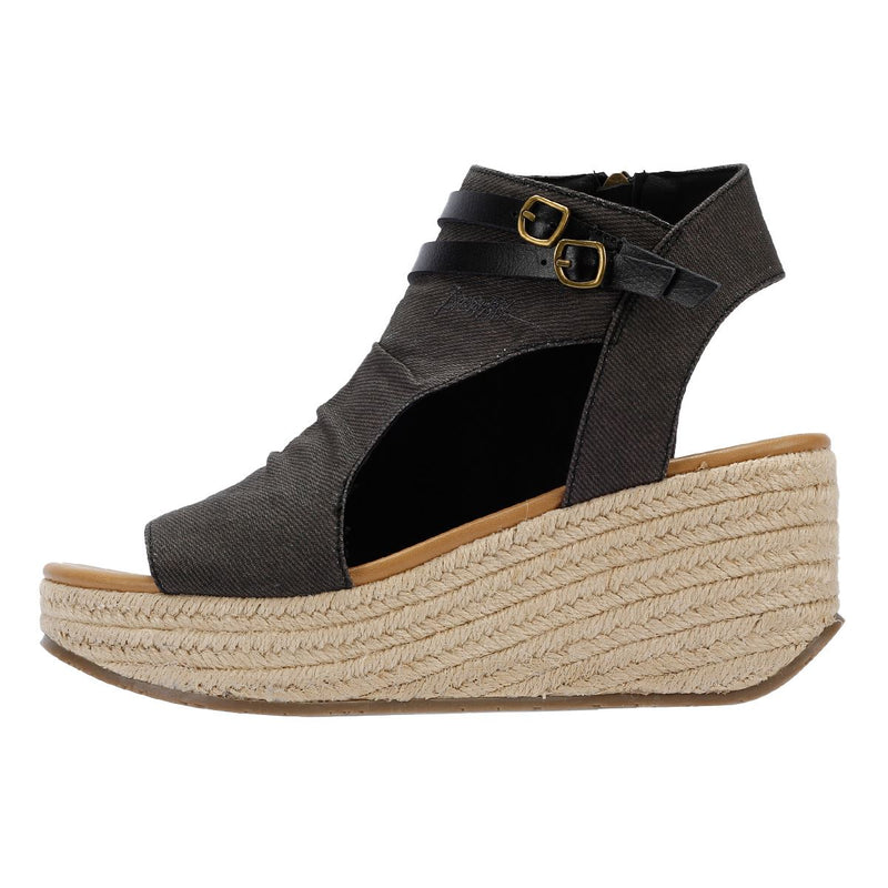 Blowfish Malibu Lacey Sandales En Denim Noir Pour Femmes