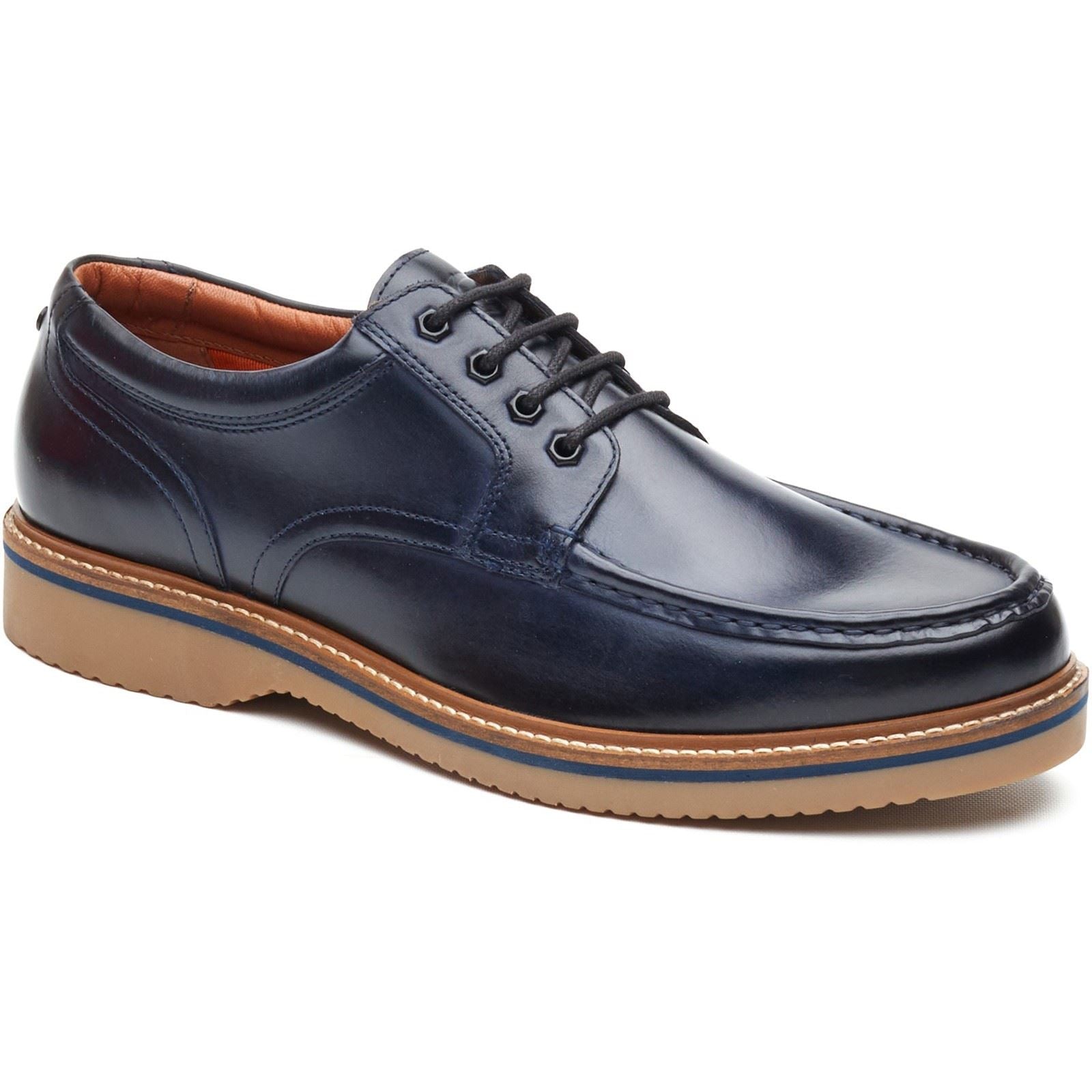 Base London Langdon Chaussures De Bateau Pour Hommes En Cuir Navy