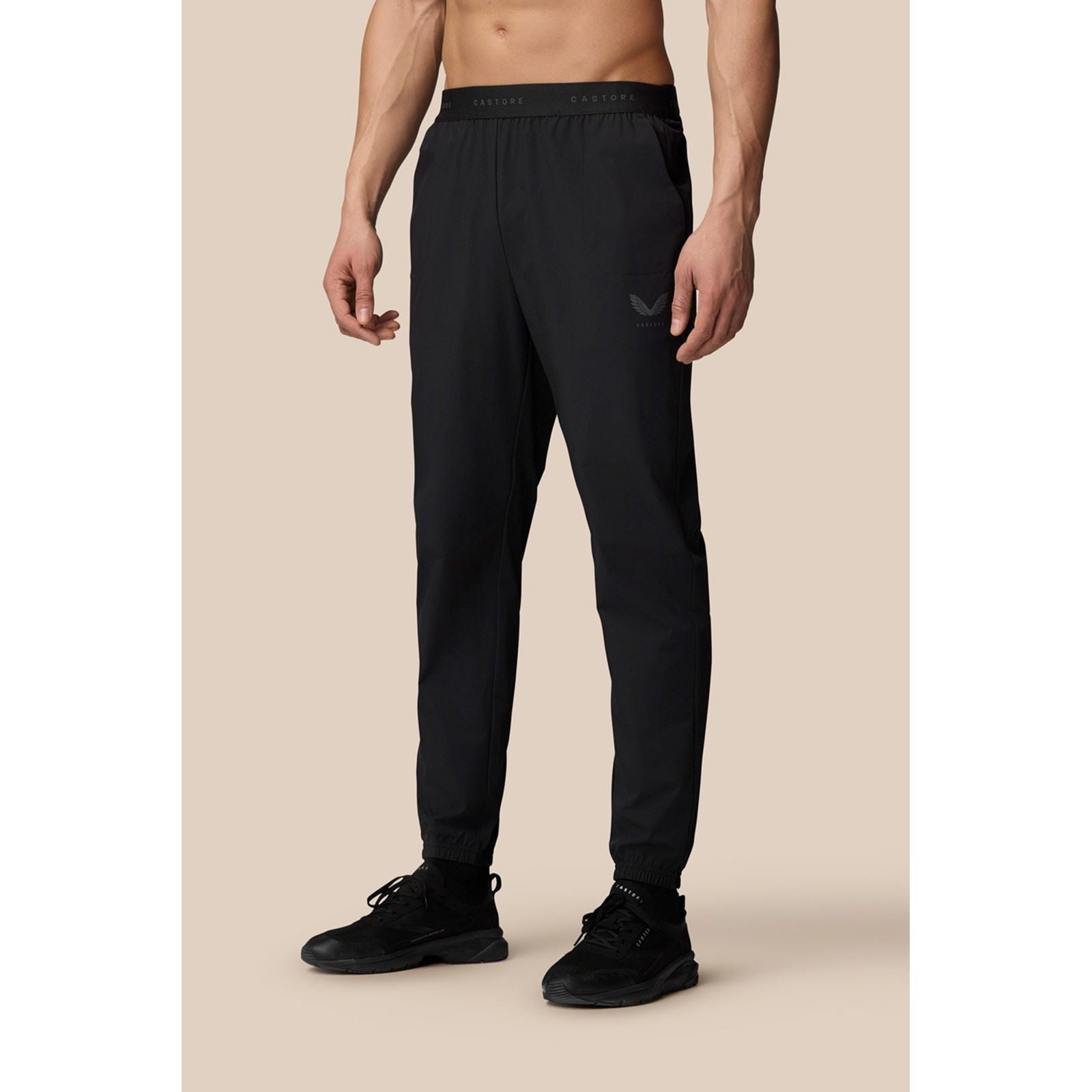 Castore Woven Jogger Noirs En Polyester Pour Homme