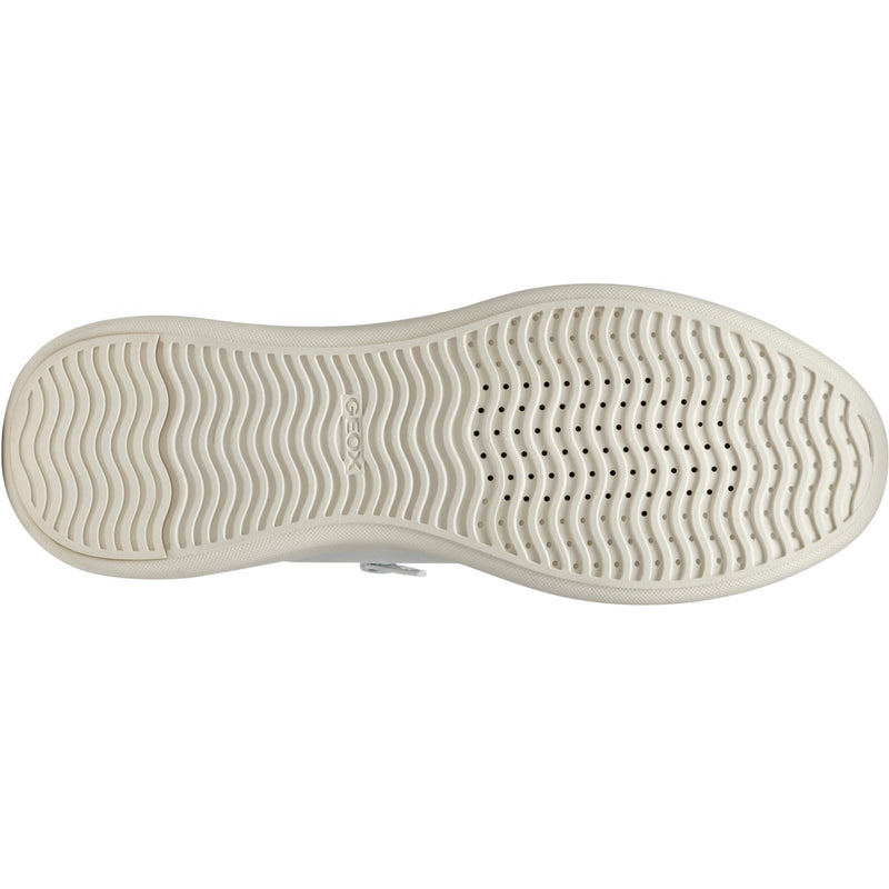 Geox D SUNNETTY Baskets Synthétiques En Polyuréthane Pour Femmes Blanc/argent