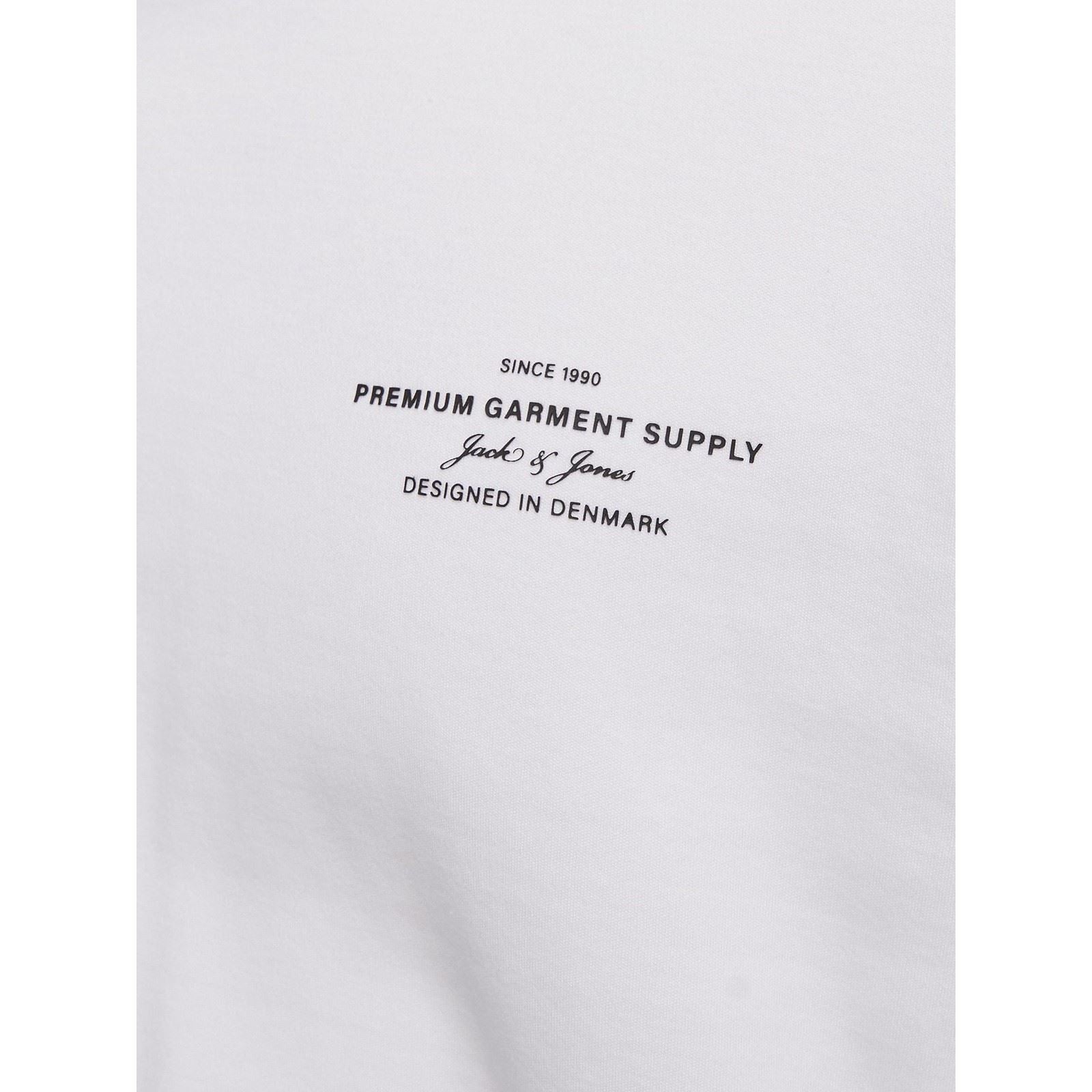 Jack & Jones Chad Branding T-Shirts Blancs À Manches Courtes En Coton Pour Hommes