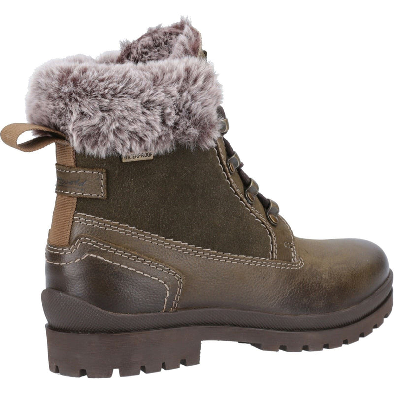 Cotswold Evenlode Bottes De Cheville D'hiver Pour Femme En Cuir Kaki