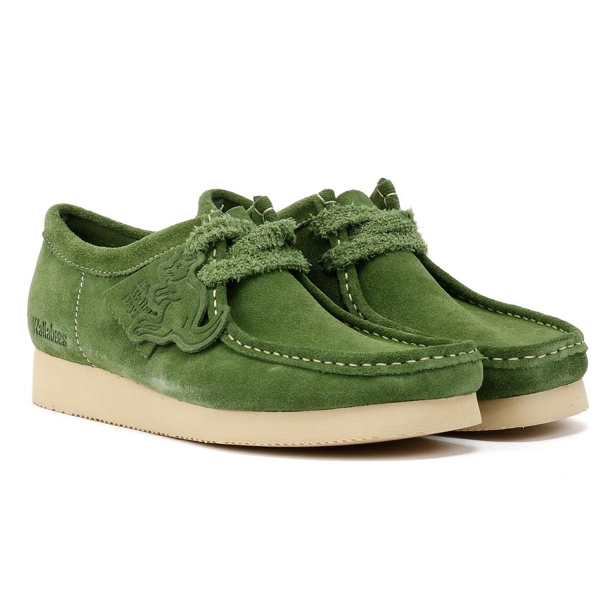 Clarks Originals Wallabee Day Chaussures À Lacets Vertes Pour Hommes En Daim