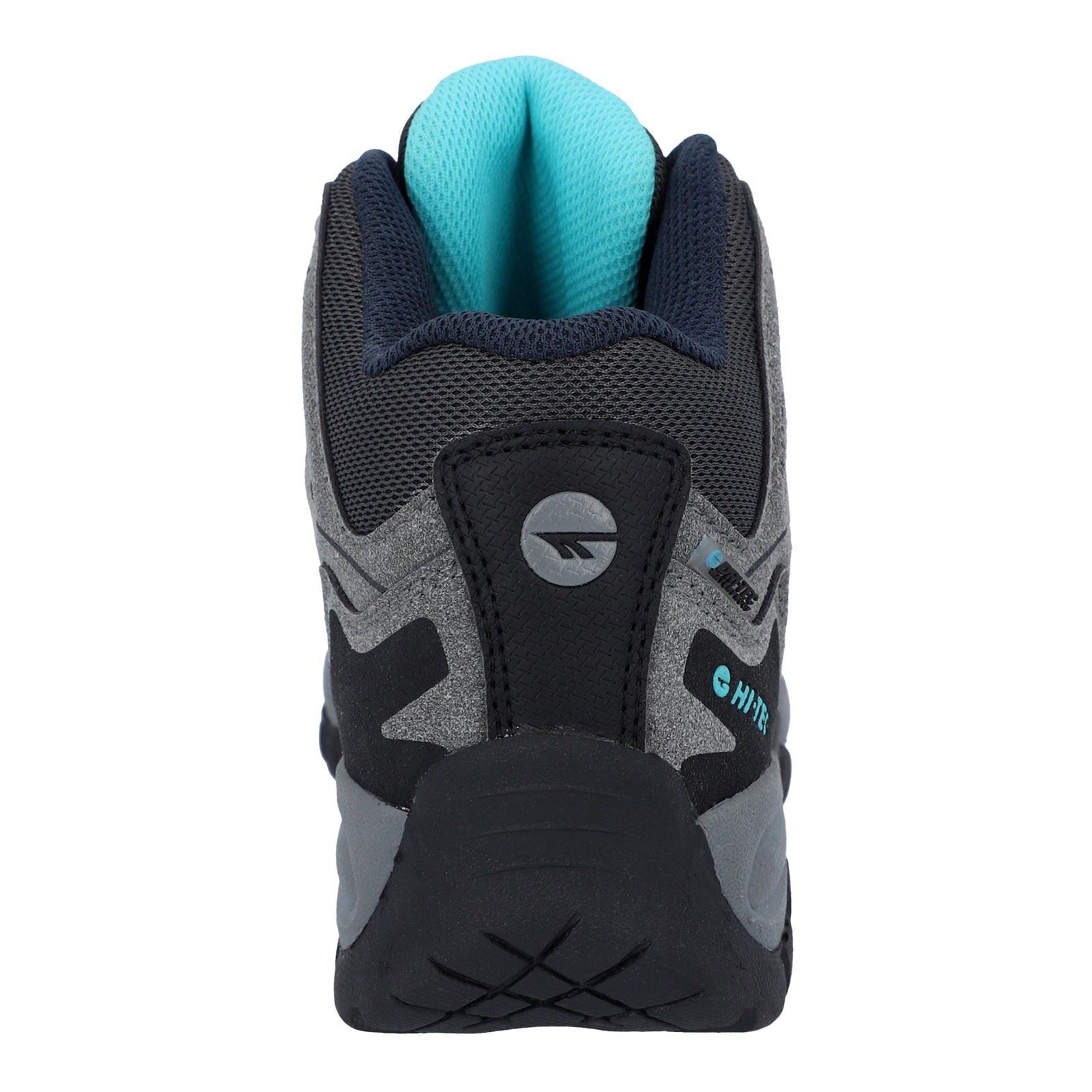 Hi-Tec Corzo Mid Bottes De Randonnée En Daim Synthétique Pour Femme Gris Graphite/Rouge Foncé