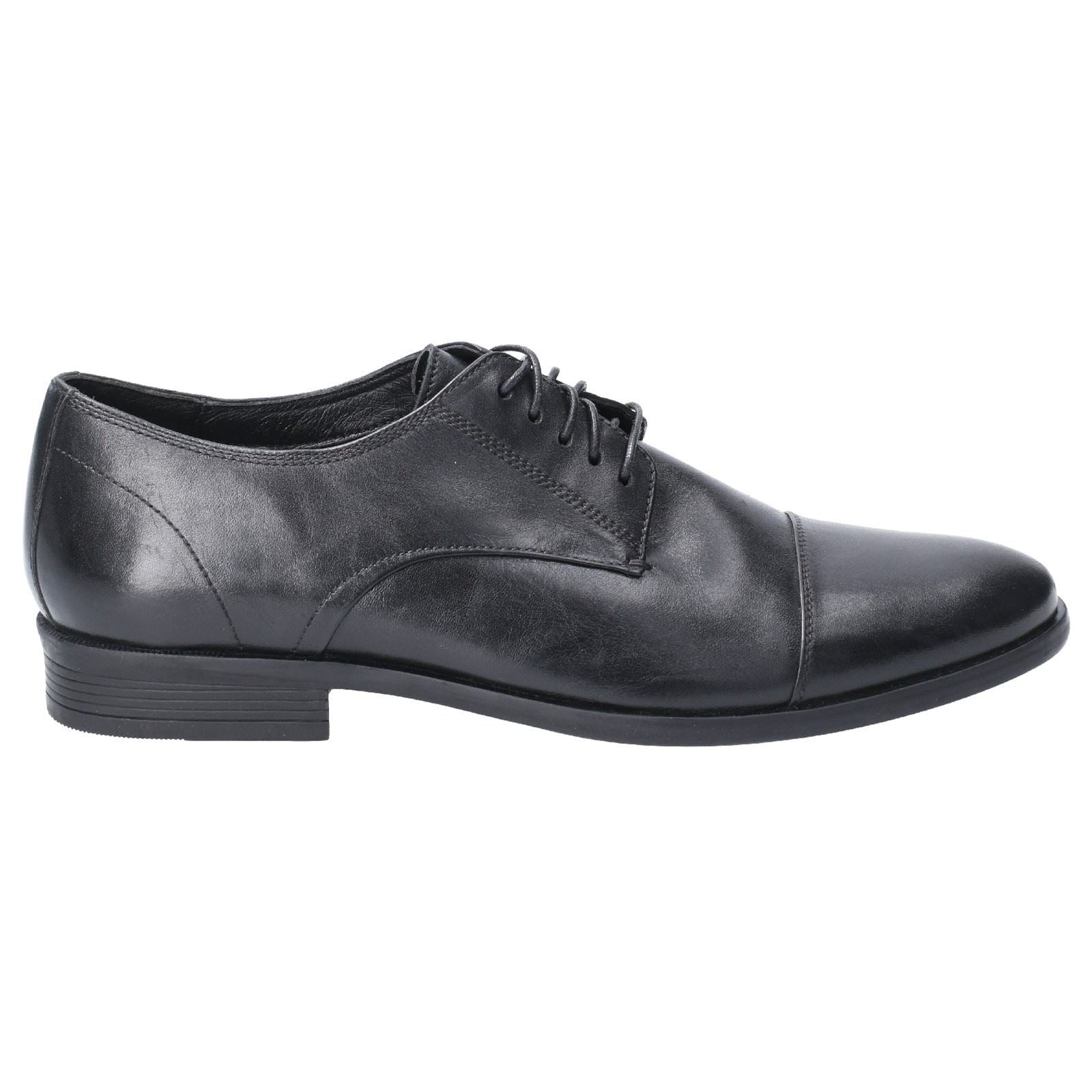 Hush Puppies Ollie Cap Toe Chaussures En Cuir Noir À Lacets Pour Hommes