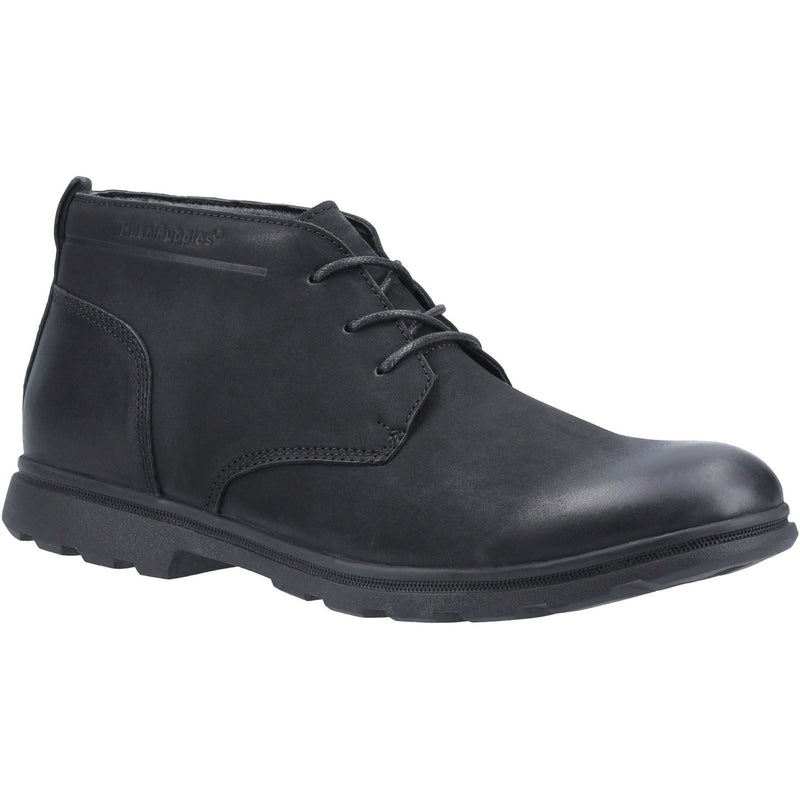 Hush Puppies Tyson Chukka Bottes Noires En Cuir Pour Hommes