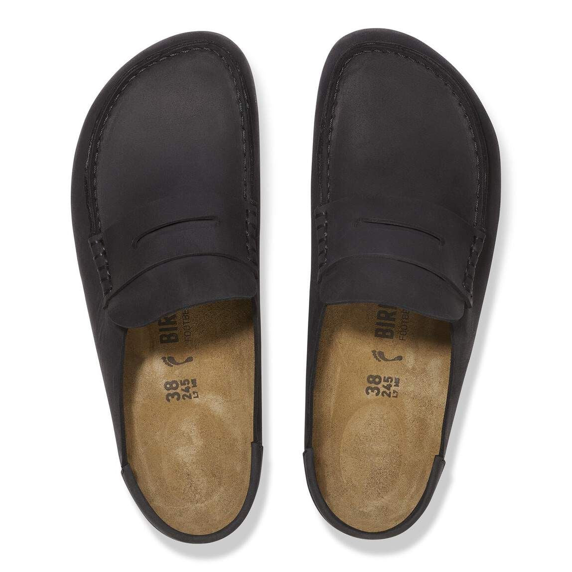Birkenstock Naples Sabots En Cuir Noirs