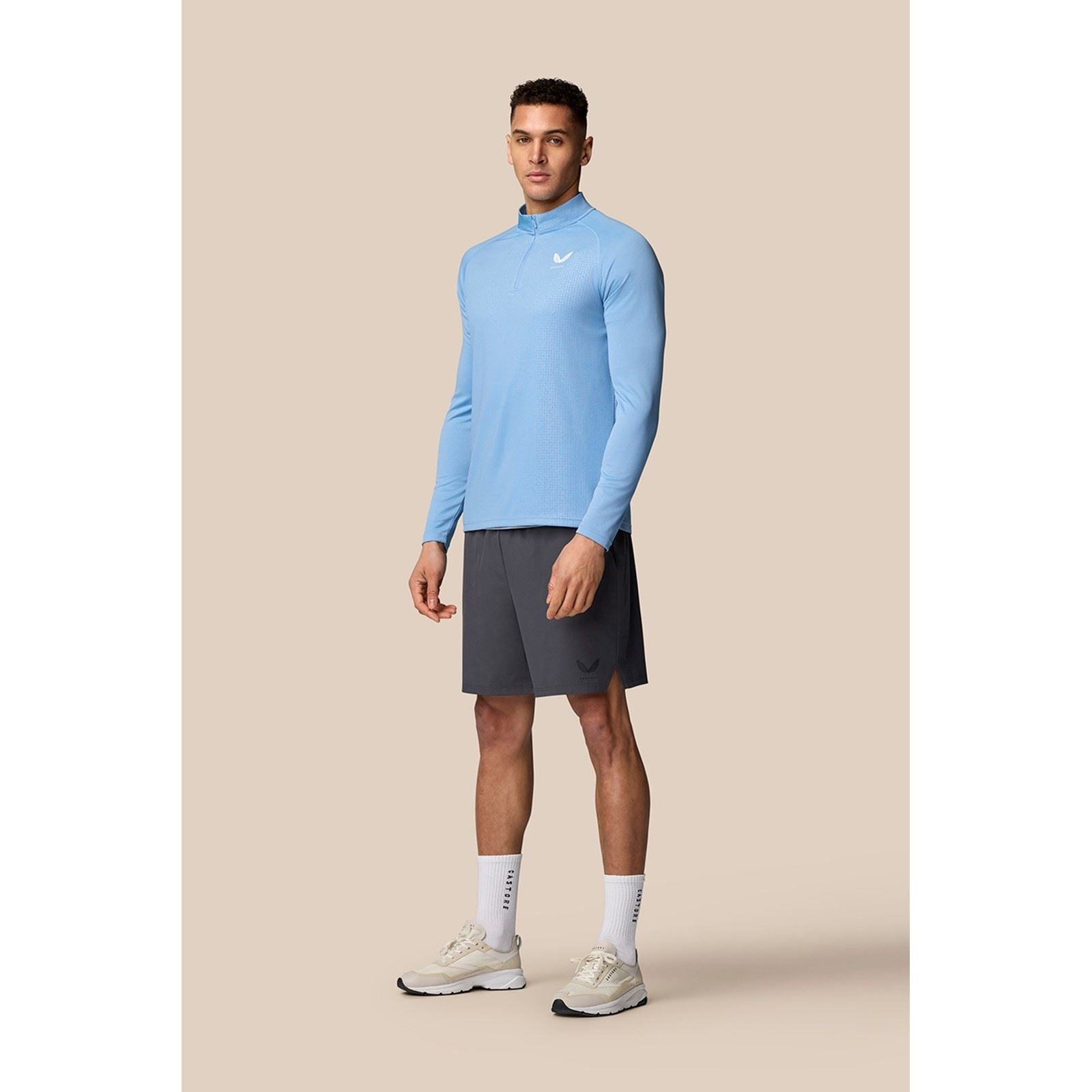 Castore Adapt 1/4 Zip Top T-Shirts De Sport Actifs Pour Hommes En Polyester Noir