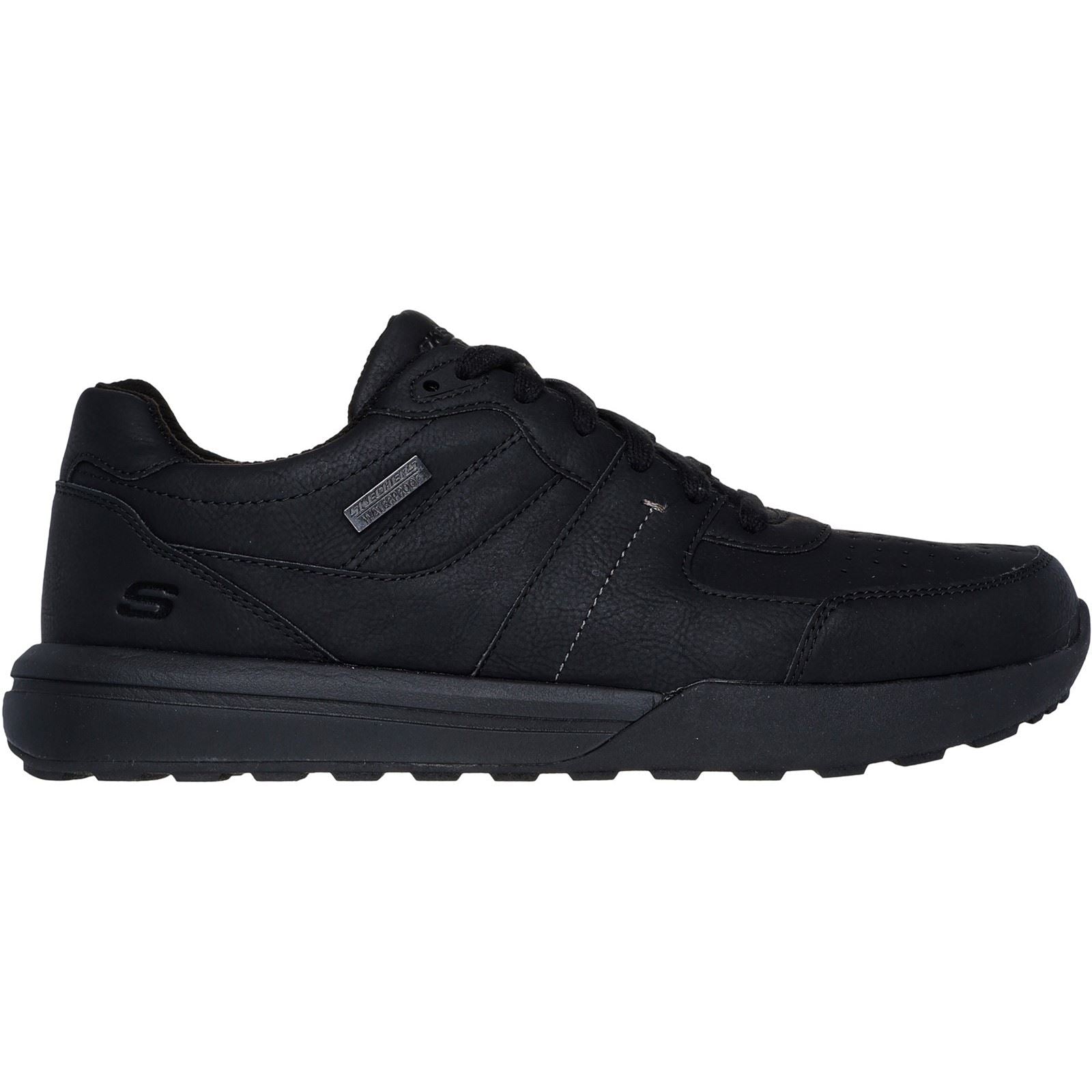 Skechers Netson Gander Chaussures Noires Pour Hommes En Synthétique À Lacets