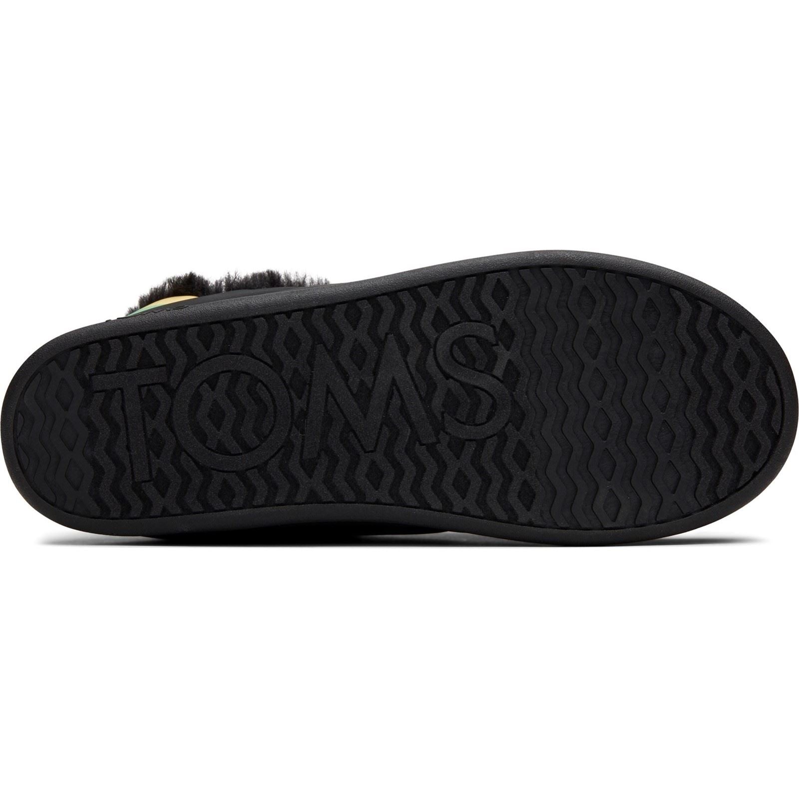 TOMS Ezra Chaussons En Nylon Pour Femmes Noir Mat Tissé/Arc En Ciel