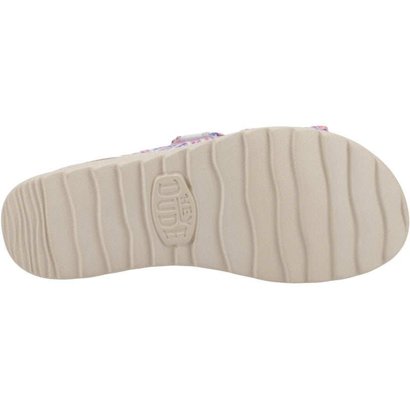 HEYDUDE Delray Slide Surf Baja Sandales Pour Femmes En Mélange De Polyester Bleu/Rose/Multicolore