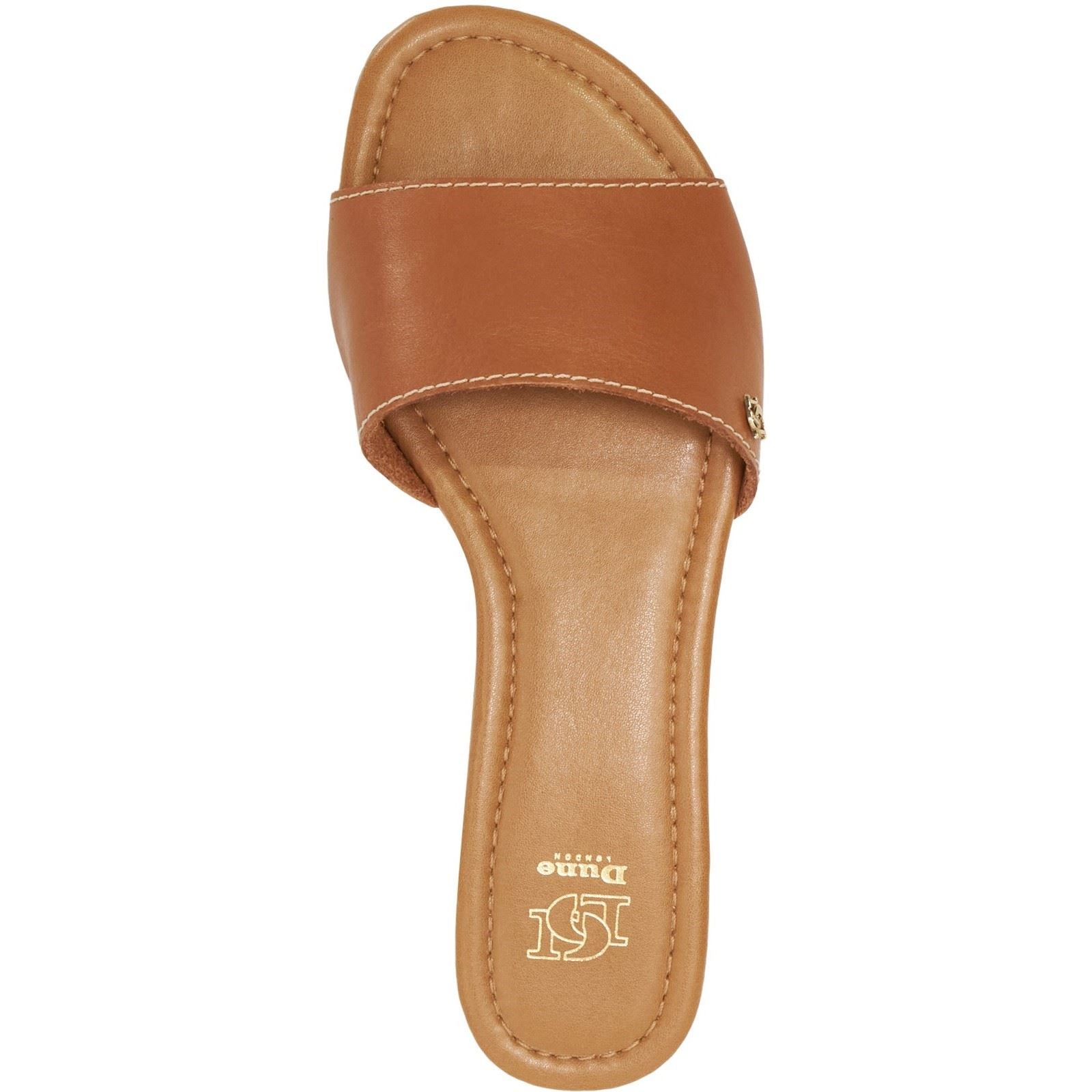 Dune Lino Sandales En Cuir Pour Femme Couleur Tan