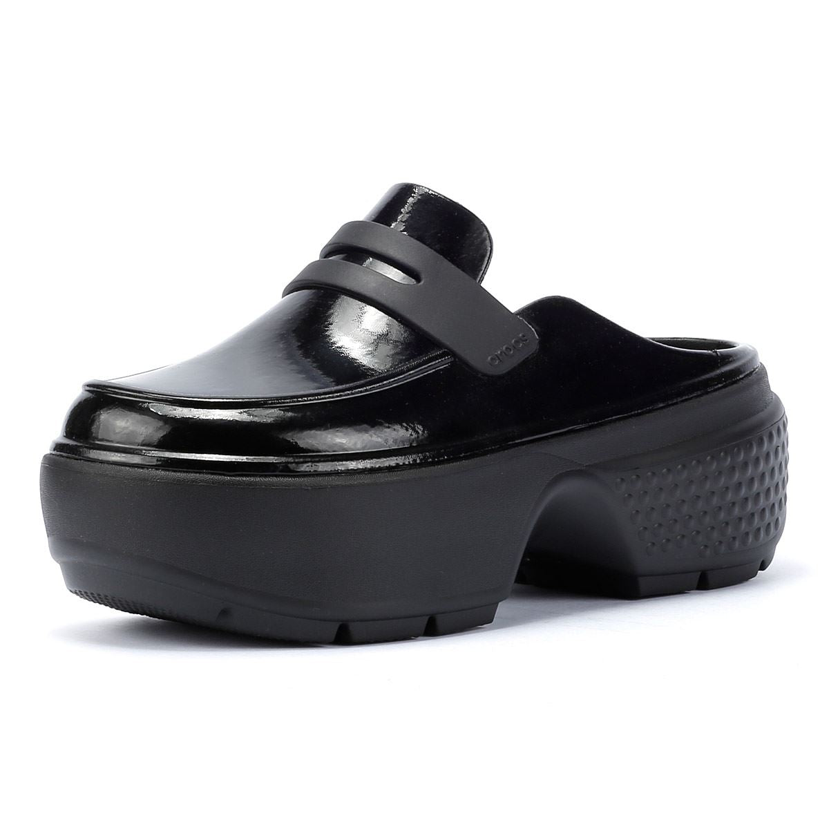 Crocs Stomp High Shine Mocassins Noirs Pour Femmes