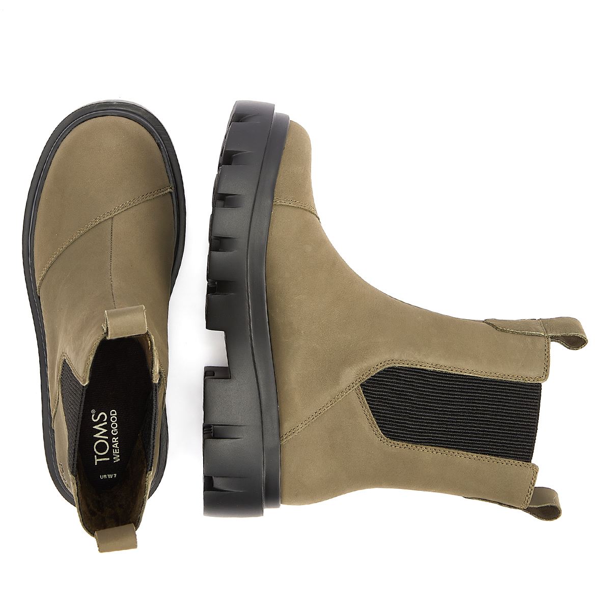 TOMS Bottes En Cuir Pour Femme Rowan Couleur Olive