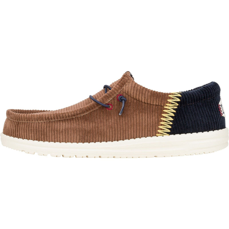 HEYDUDE Wally Funk Corduroy Chaussures Bateau En Toile Pour Homme Espresso/Jean Bleu