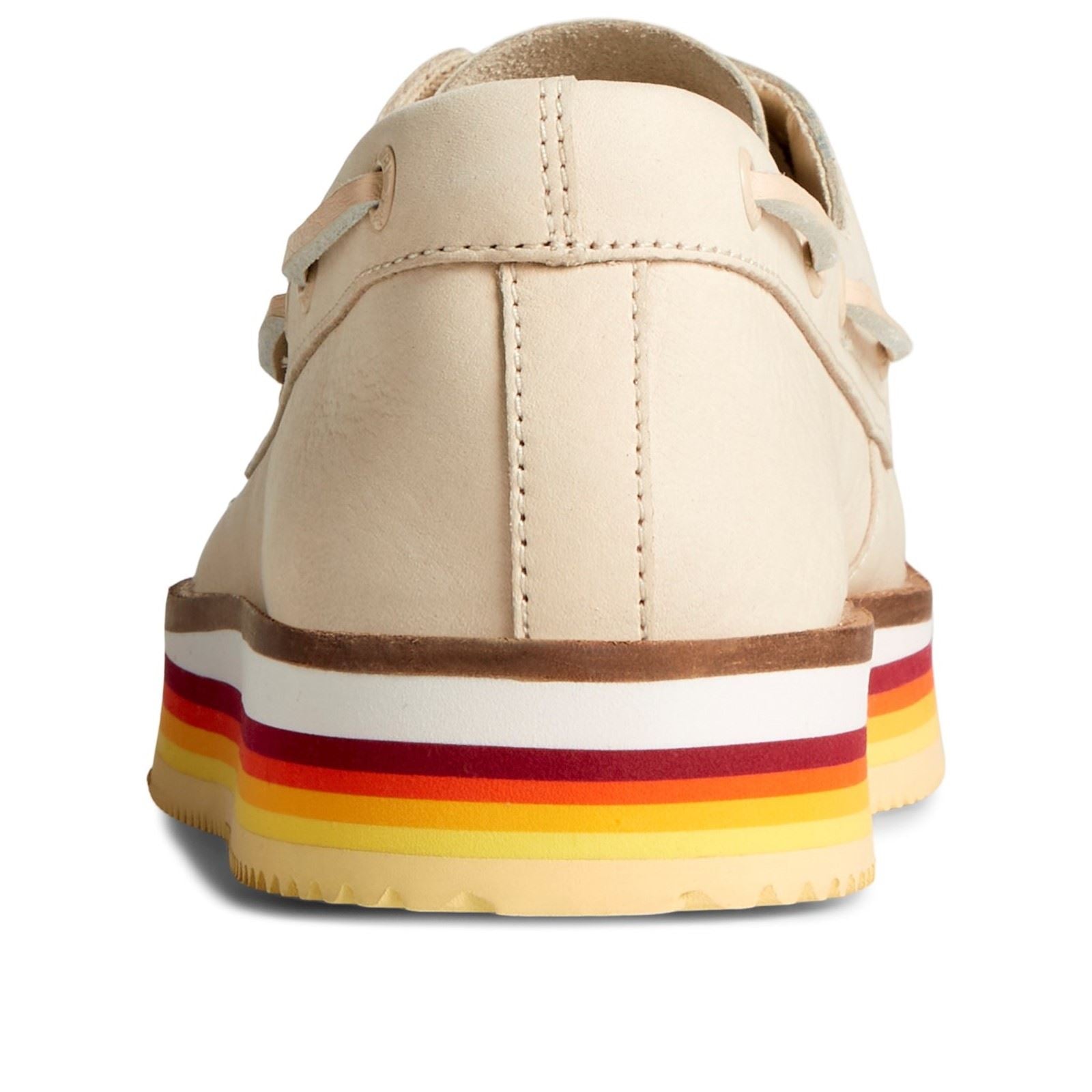 Sperry Authentic Original Stacked Chaussures Bateau En Cuir Pour Femmes, Couleur Ivoire