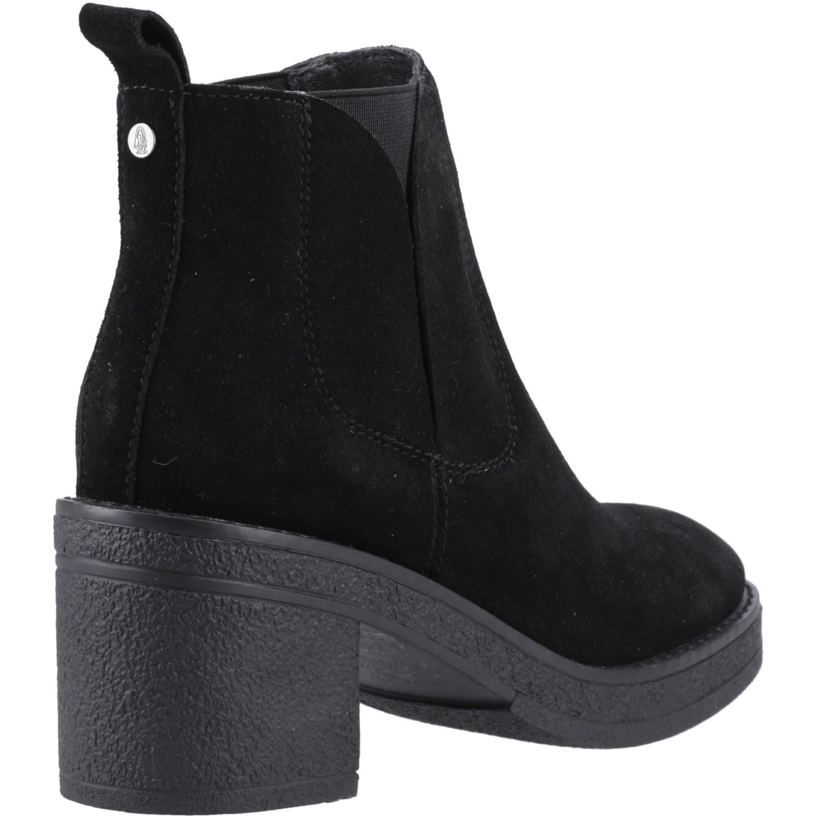 Hush Puppies Felicia Femmes Suédoises Bottines Chelsea À Talons Noires