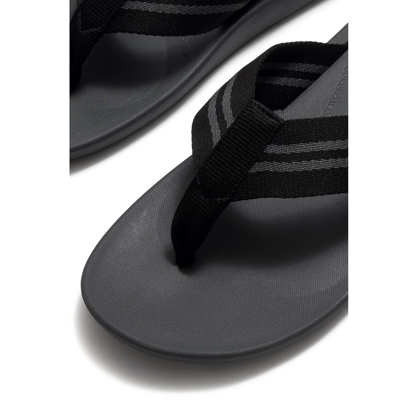 Fitflop iQushion Tongs En Polyester Pour Hommes Noires/Charbon