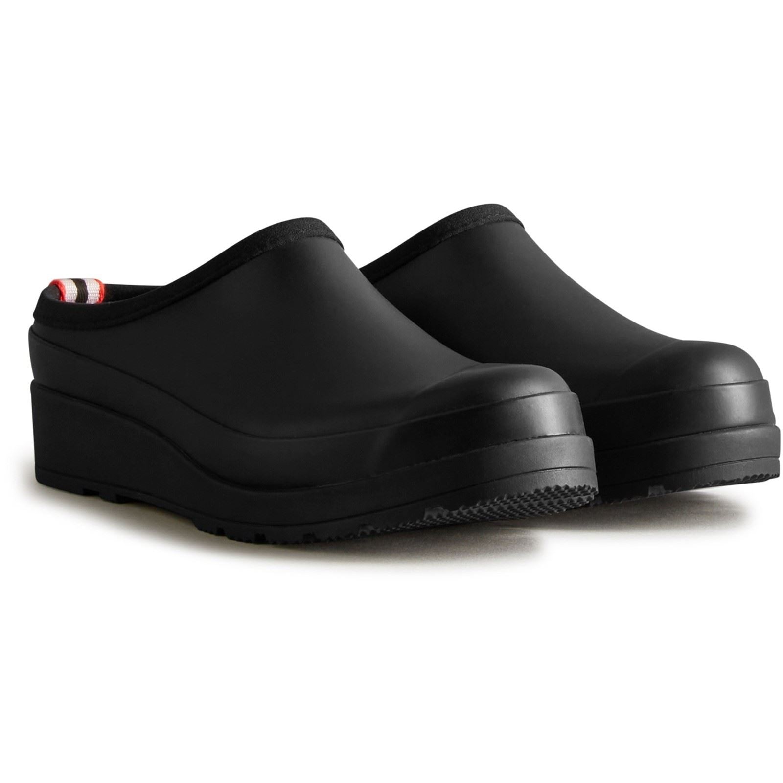 Hunter Play Clog Chaussures De Jardin Noires Pour Femmes En Caoutchouc