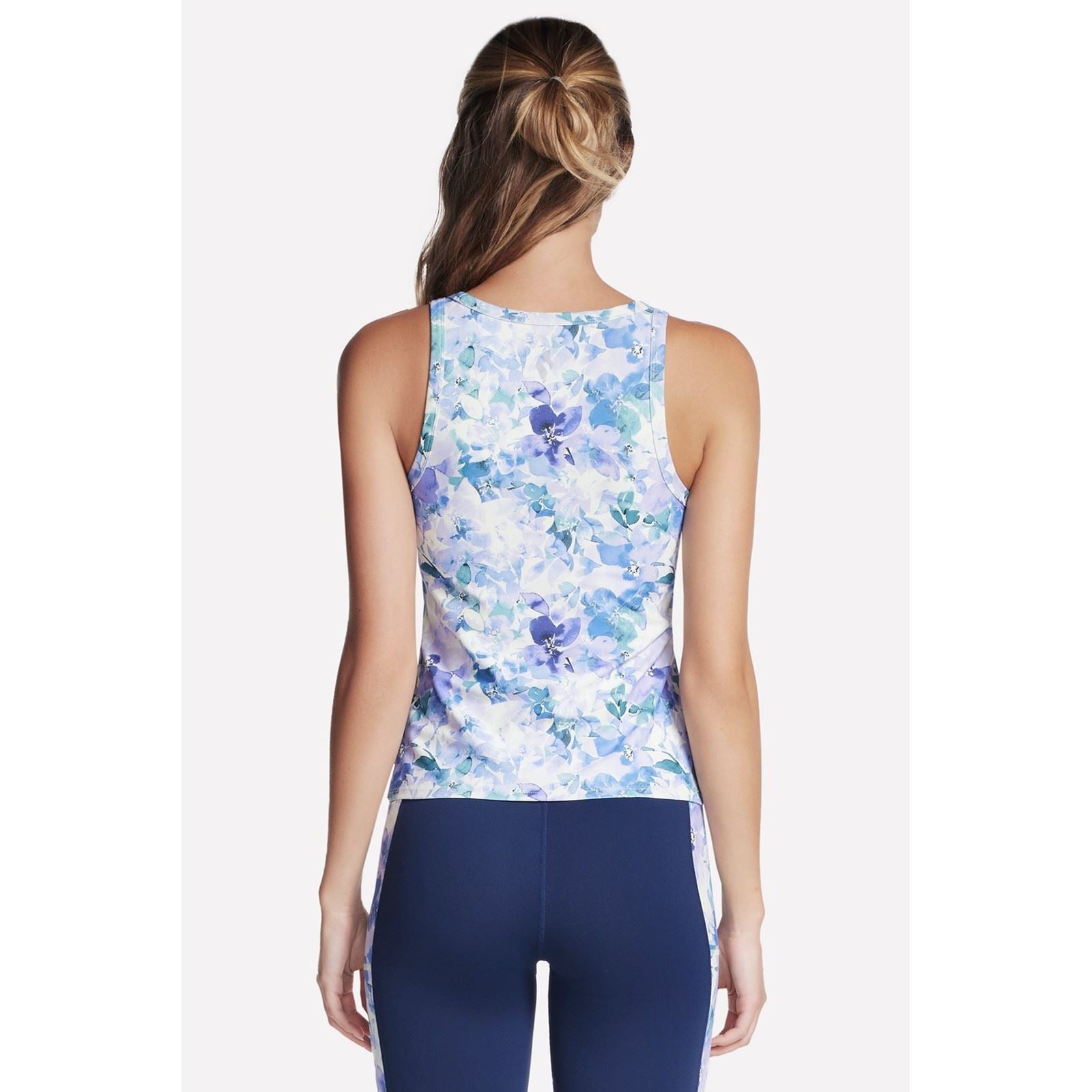 Skechers Performance GoWalk Seascape Floral Tank Débardeurs En Nylon Pour Femmes Violets