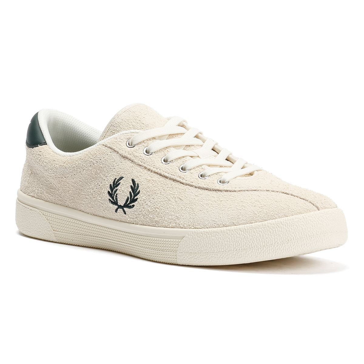 Fred Perry Tennis Shoe Baskets Blanches Pour Hommes Suede