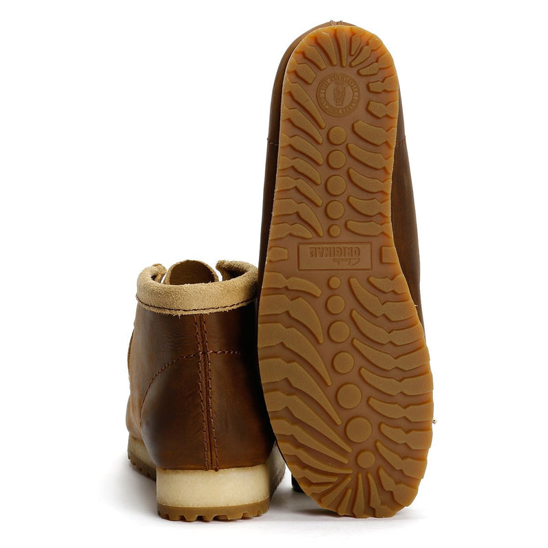 Clarks Originals Wallabee RB Combi Bottes En Cuir Marron Pour Homme