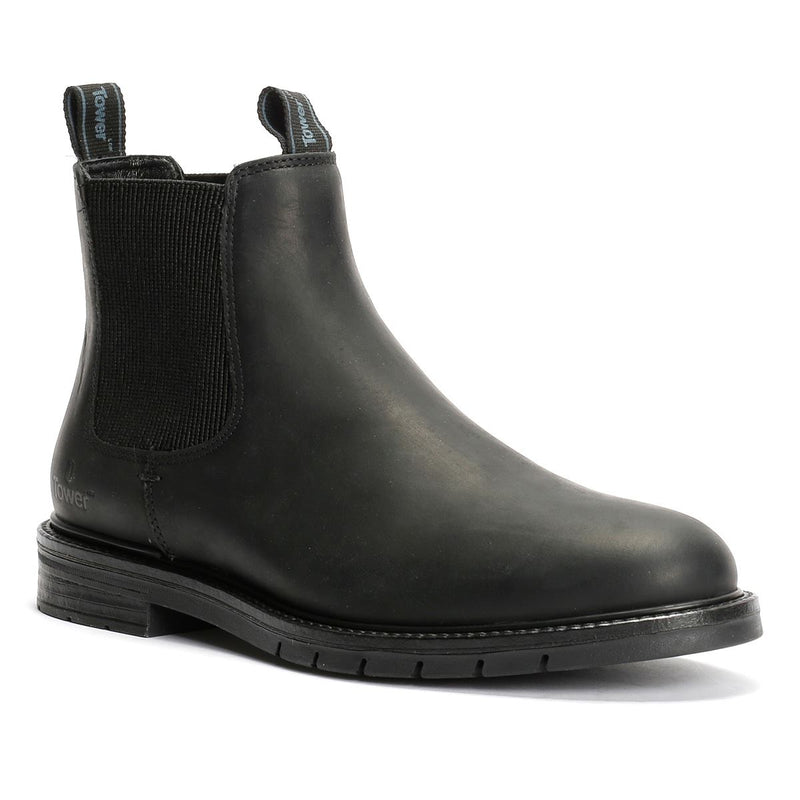 Tower London Harbour Bottes Noires En Cuir Pour Hommes