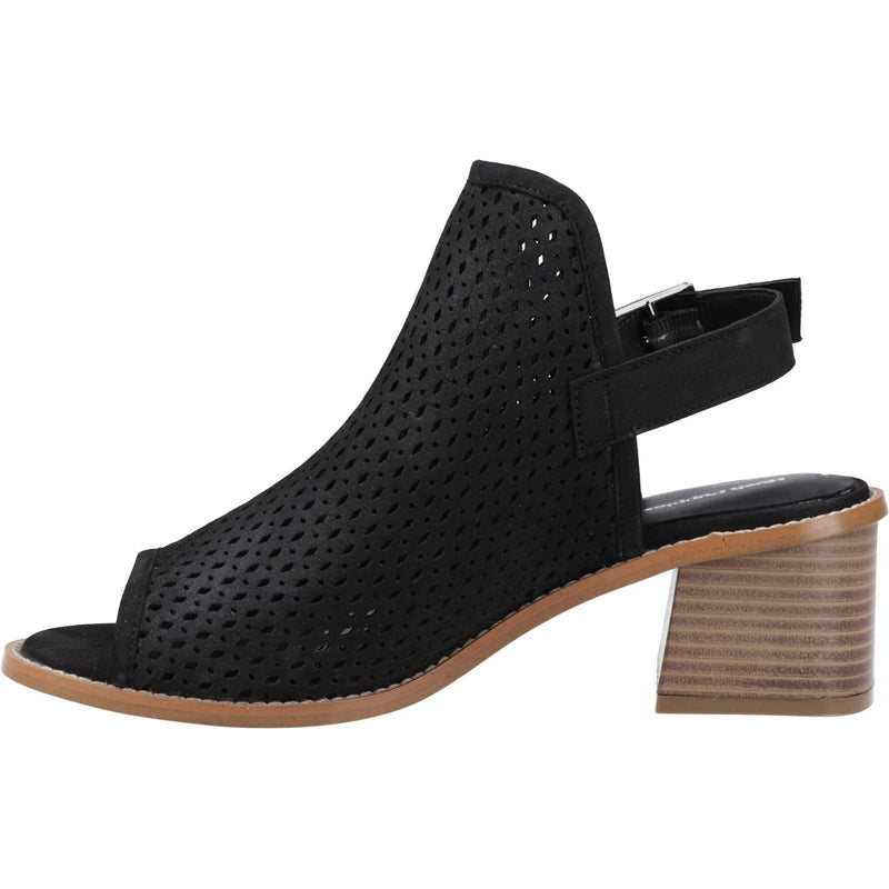 Hush Puppies Louise Heeled Sandales Noires Pour Femmes En Cuir