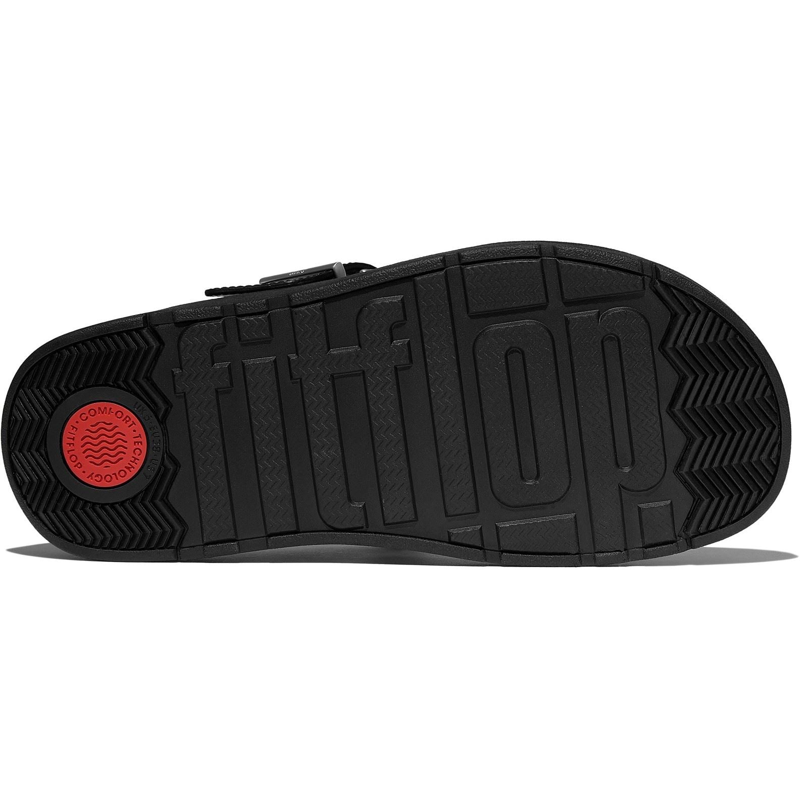 Fitflop Gen-FF Toe-Post Sandales Noires En Cuir Pour Femmes