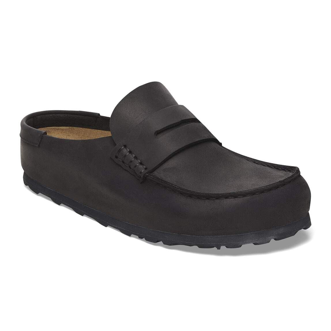 Birkenstock Naples Sabots En Cuir Noirs