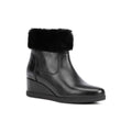 Geox Anylla Bottes Noires En Cuir Nappa Bovin Pour Femme