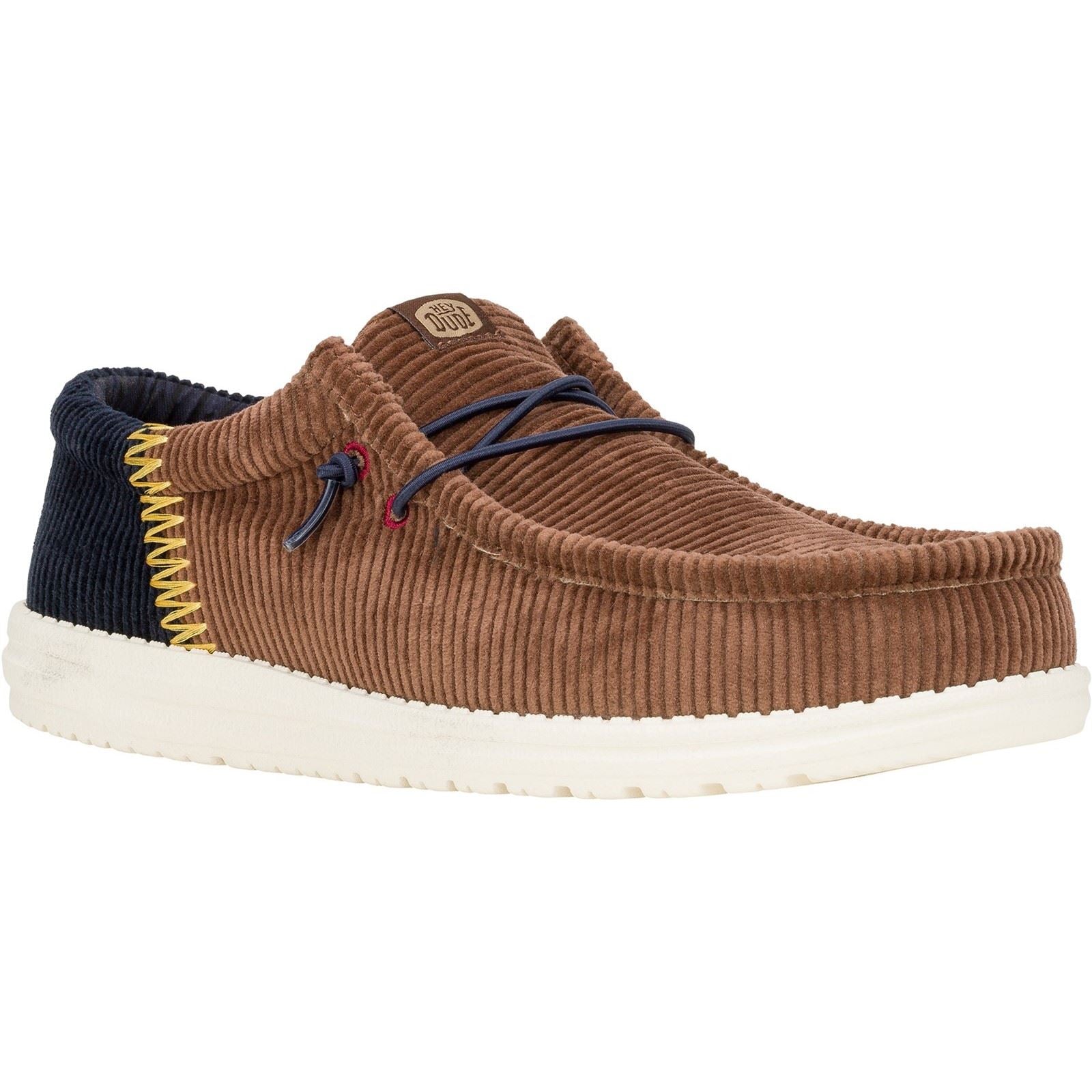 HEYDUDE Wally Funk Corduroy Chaussures Bateau En Toile Pour Homme Espresso/Jean Bleu
