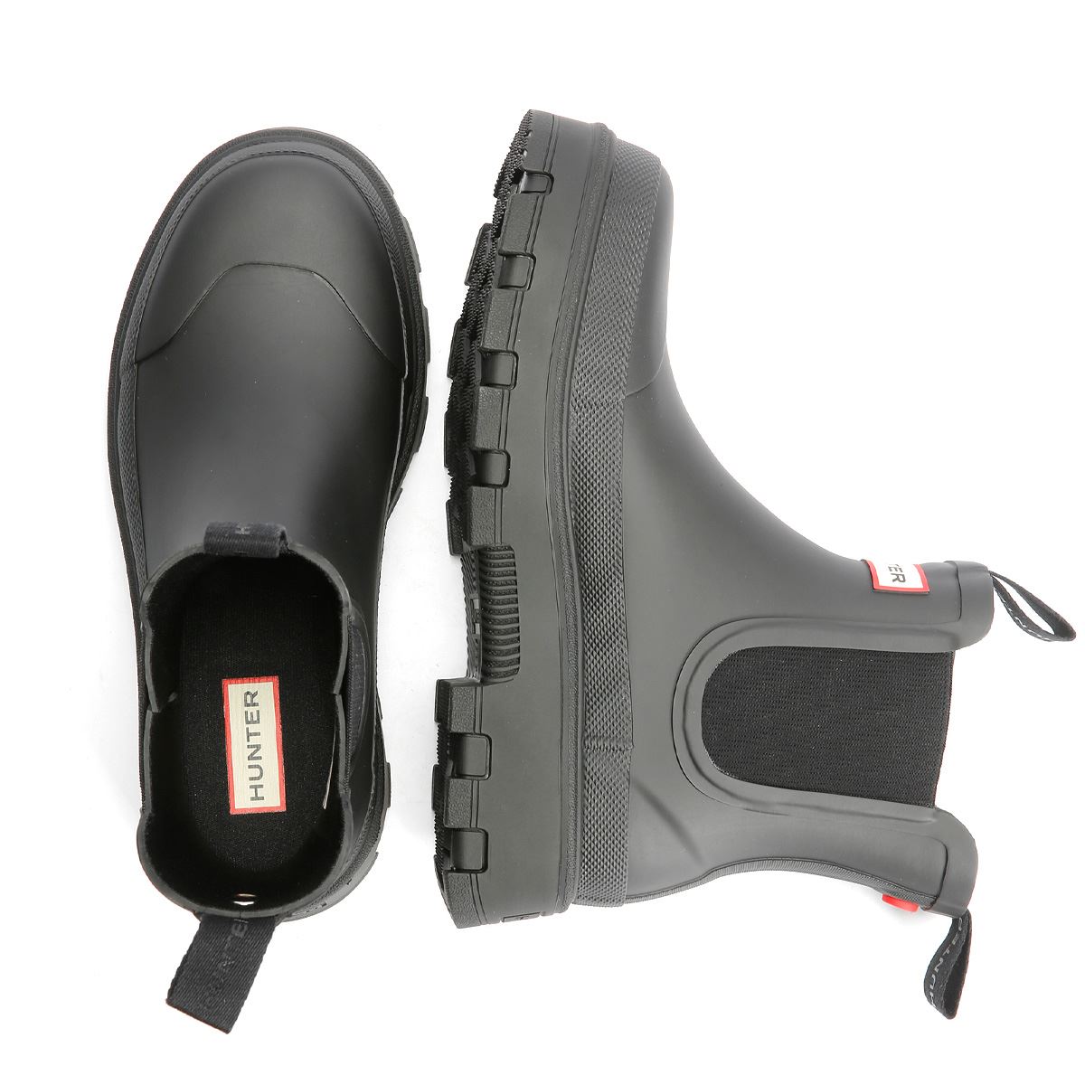 Hunter Elements Chelsea Bottes En Caoutchouc Noires Pour Femmes