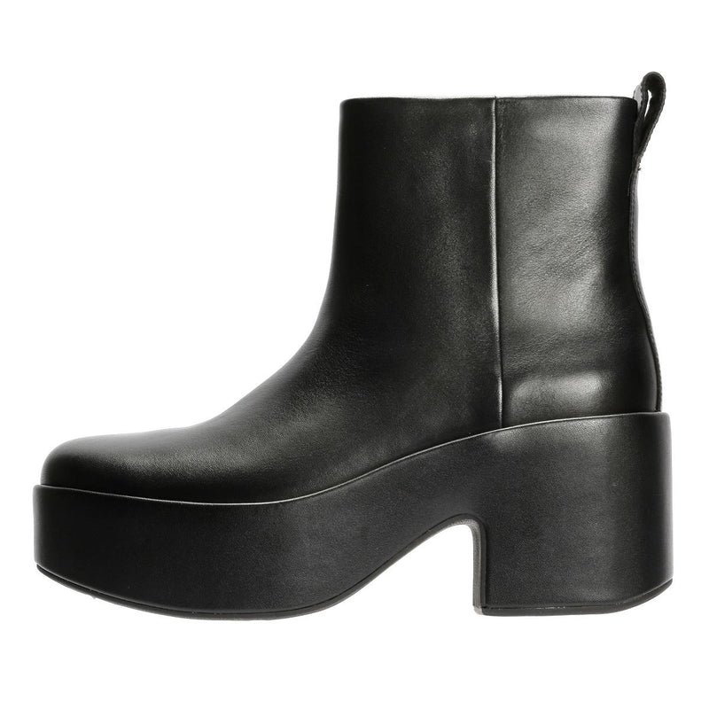 FitFlop Platfforms Heeled Bottes En Cuir Noires Pour Femmes