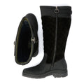 Barbour Oak Tall Bottes En Daim Noir Pour Femmes