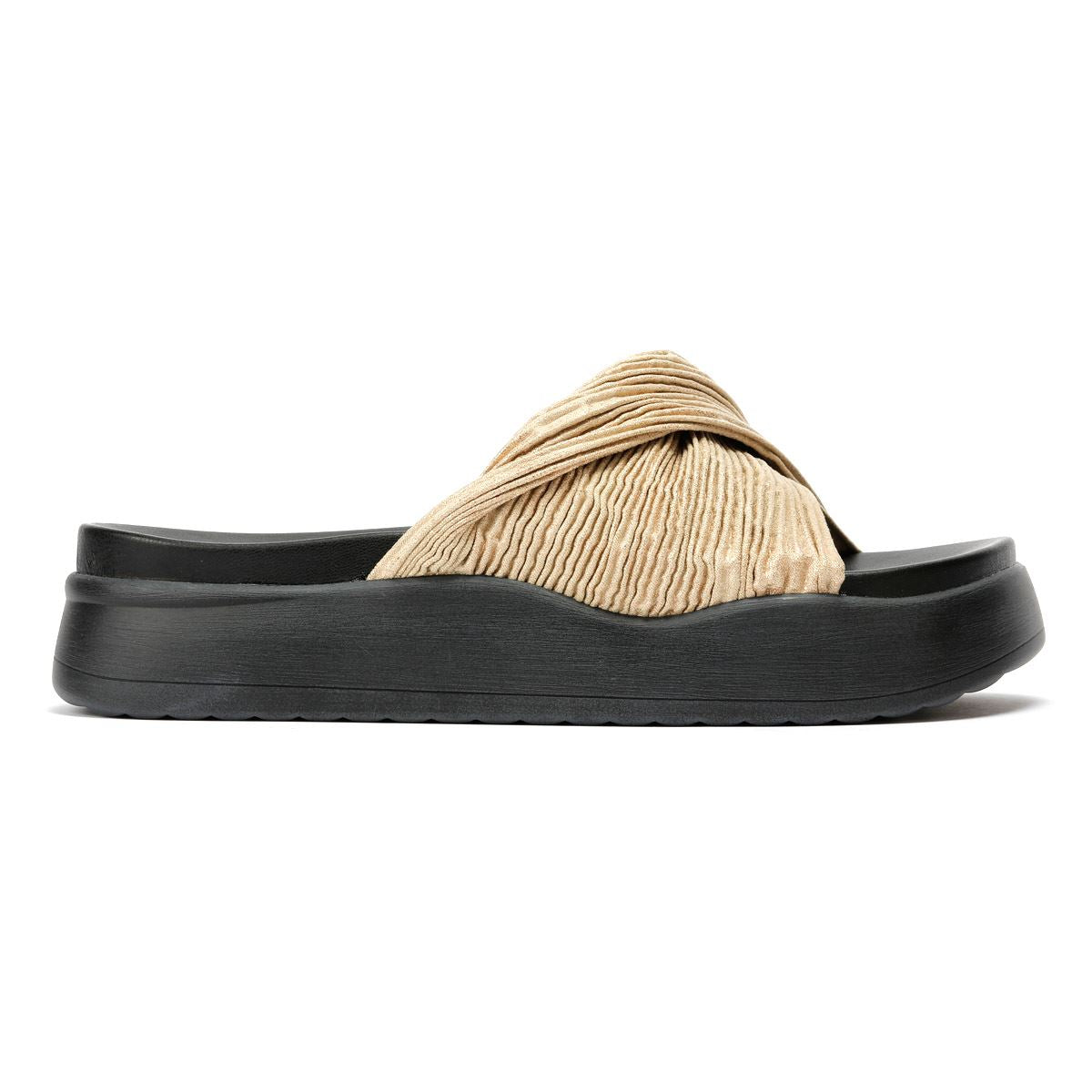 Desert Fleur Gabbro Sandales Pour Femmes En Satin Doré