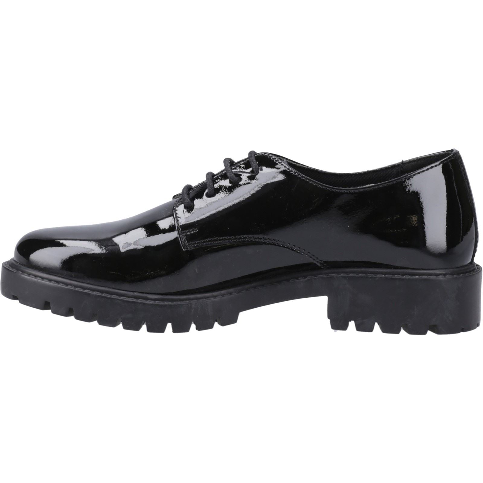 Hush Puppies Aubrey Chaussures Noires Derby En Cuir Pour Filles
