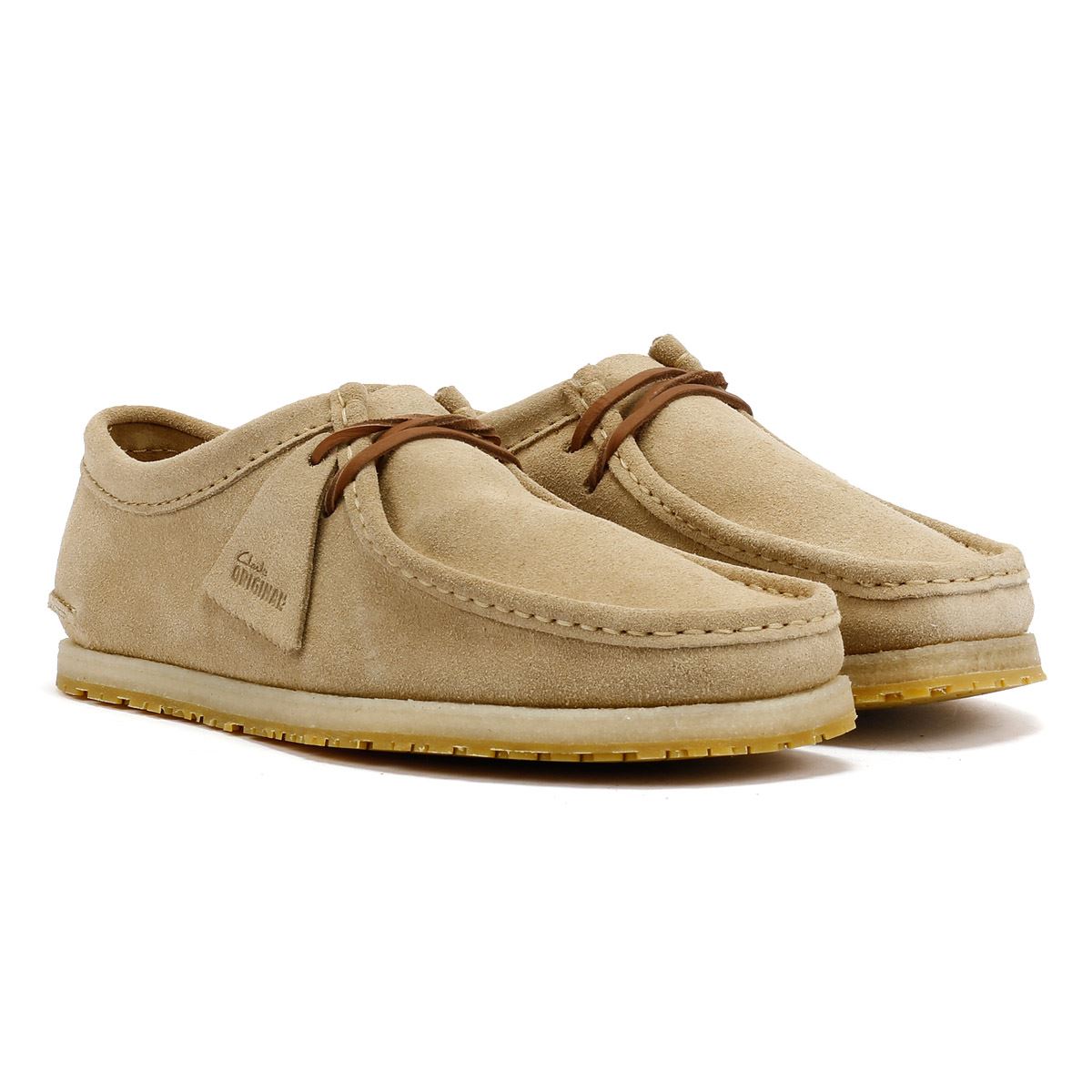 Clarks Originals Godney Lace Chaussures À Lacets Beige Pour Hommes En Suède