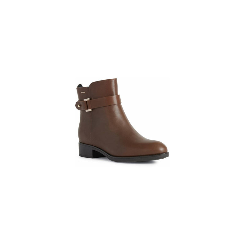 Geox Felicity Bottes En Cuir De Vachette Nappa Pour Femmes, Marron