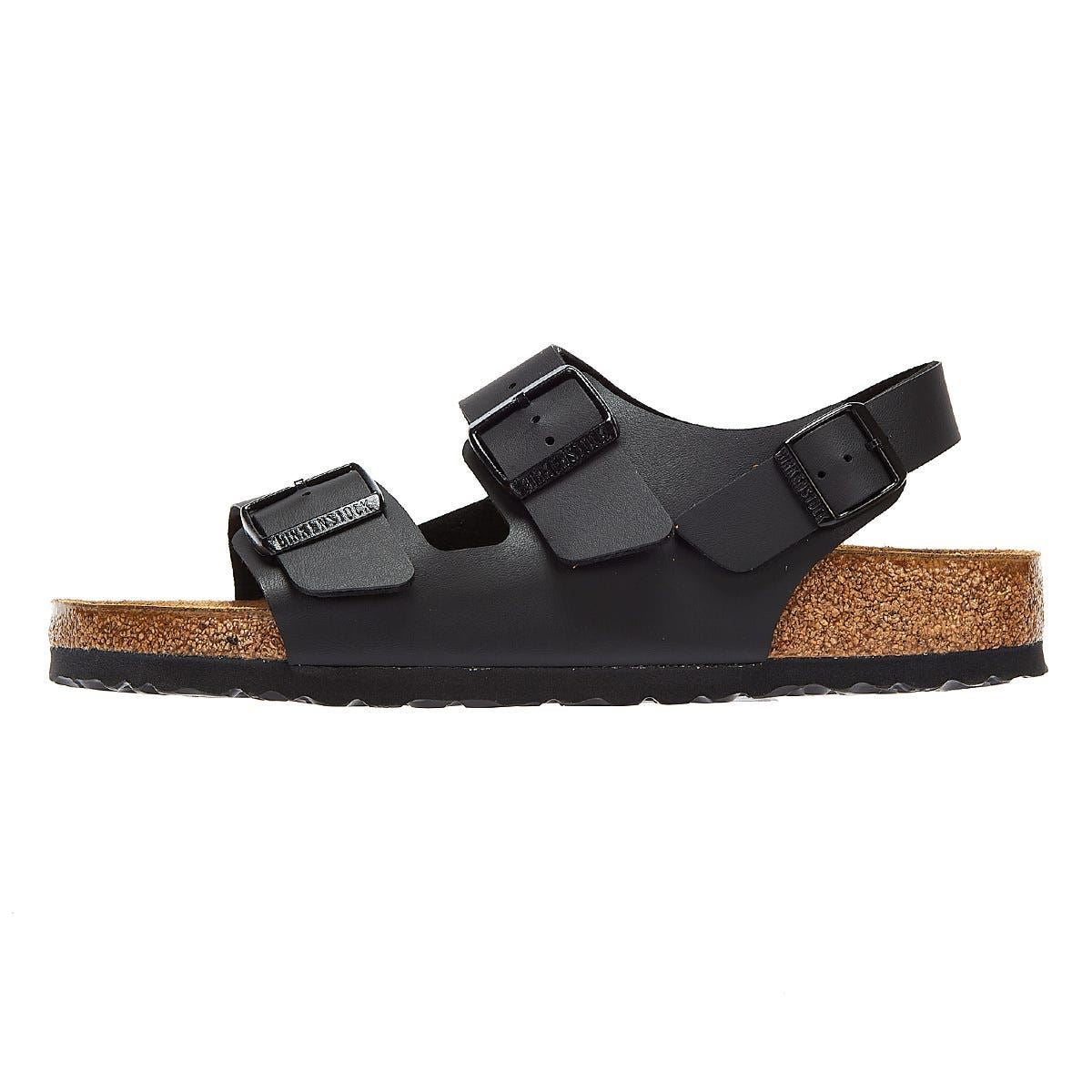 Birkenstock Sandales Noires En Birko Flor Milano