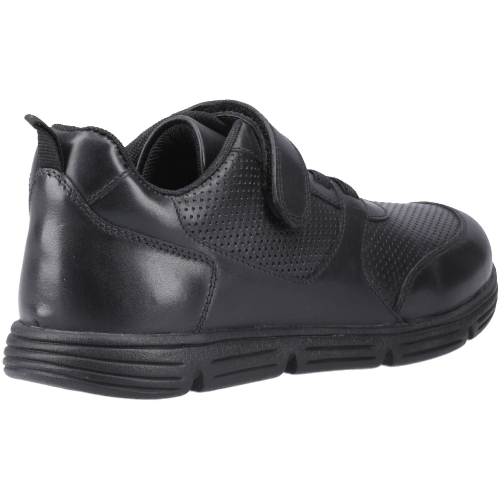Hush Puppies Alfie Bungee Jnr Chaussures Noires Pour Garçons En Cuir
