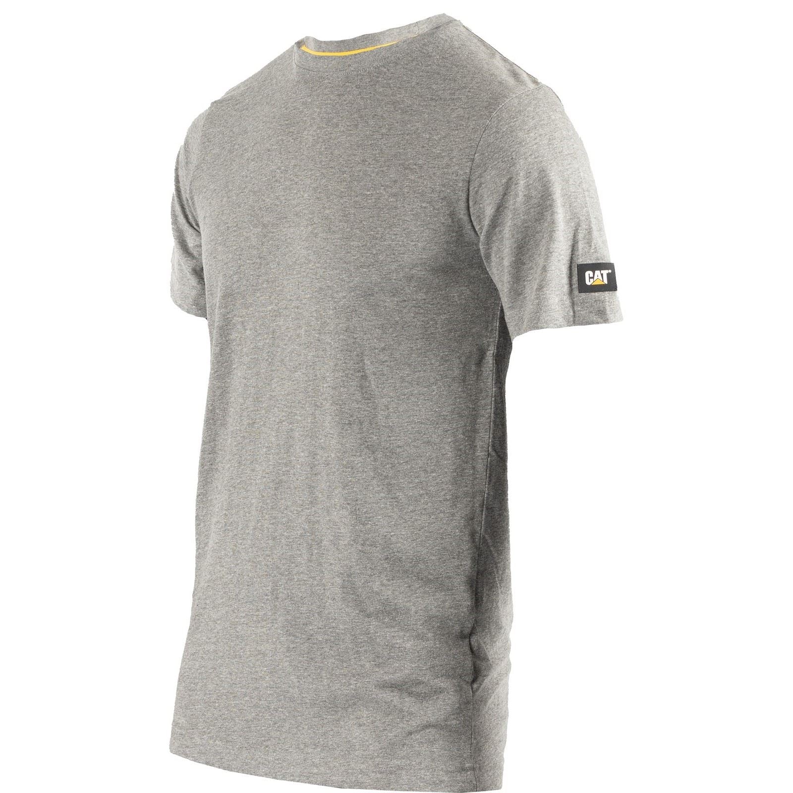 Caterpillar Essentials Short Sleeve T-Shirts À Manches Courtes Grises Pour Hommes En Coton