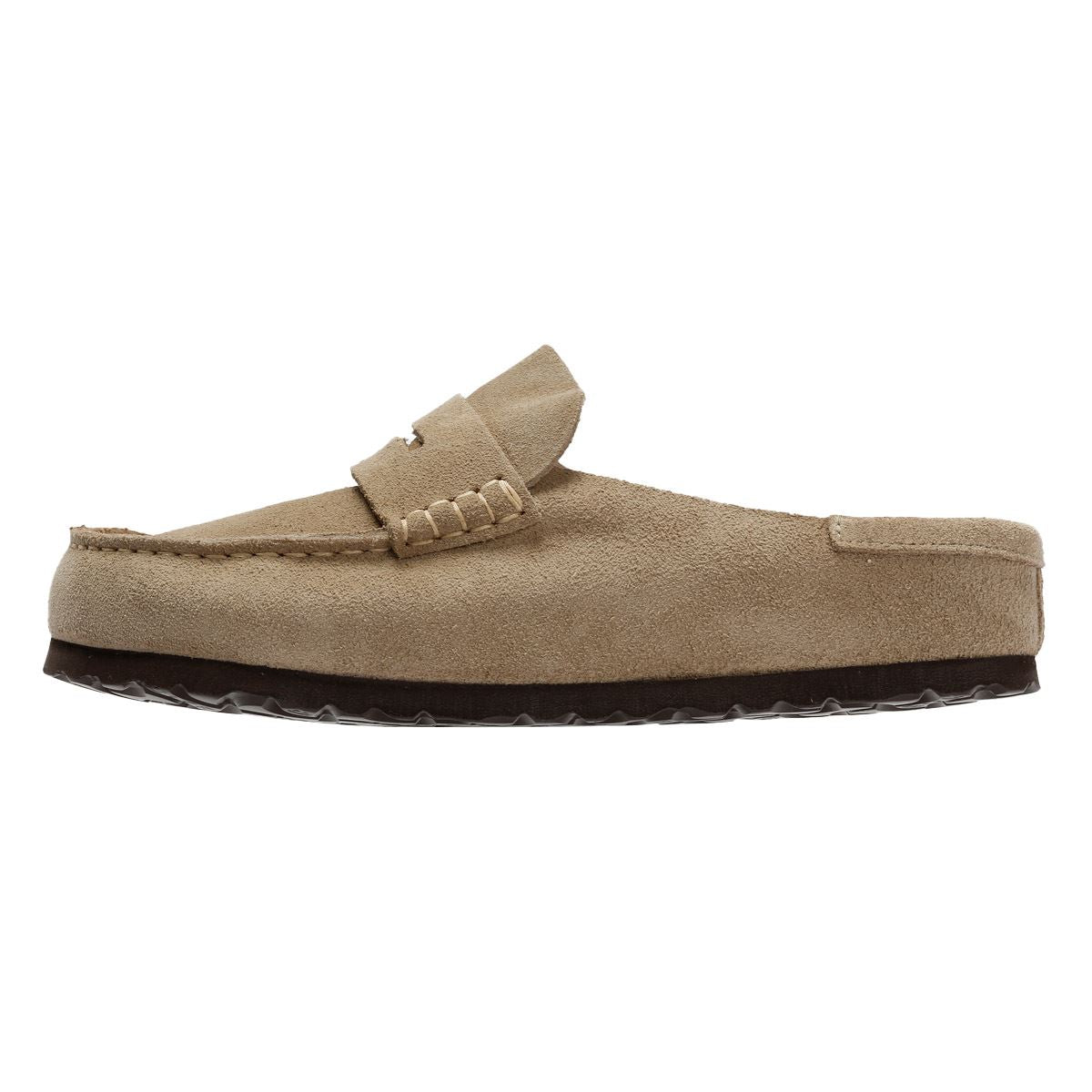 Birkenstock Naples Regular Sabots En Suède Beige