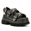 Buffalo Jupiter Ari West Sandales Noires Pour Femmes