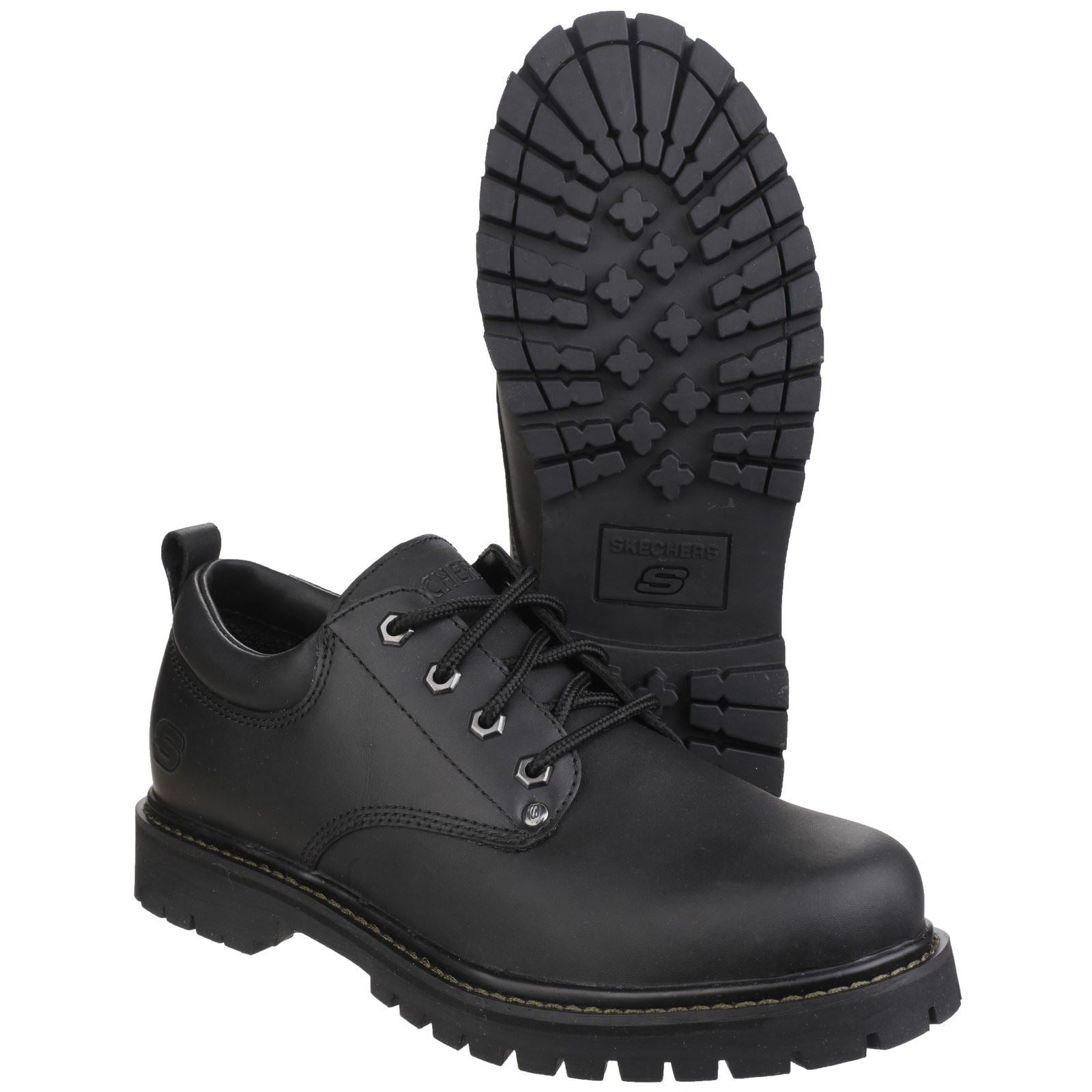 Skechers Tom Cats Chaussures En Cuir Noir À Lacets Pour Hommes
