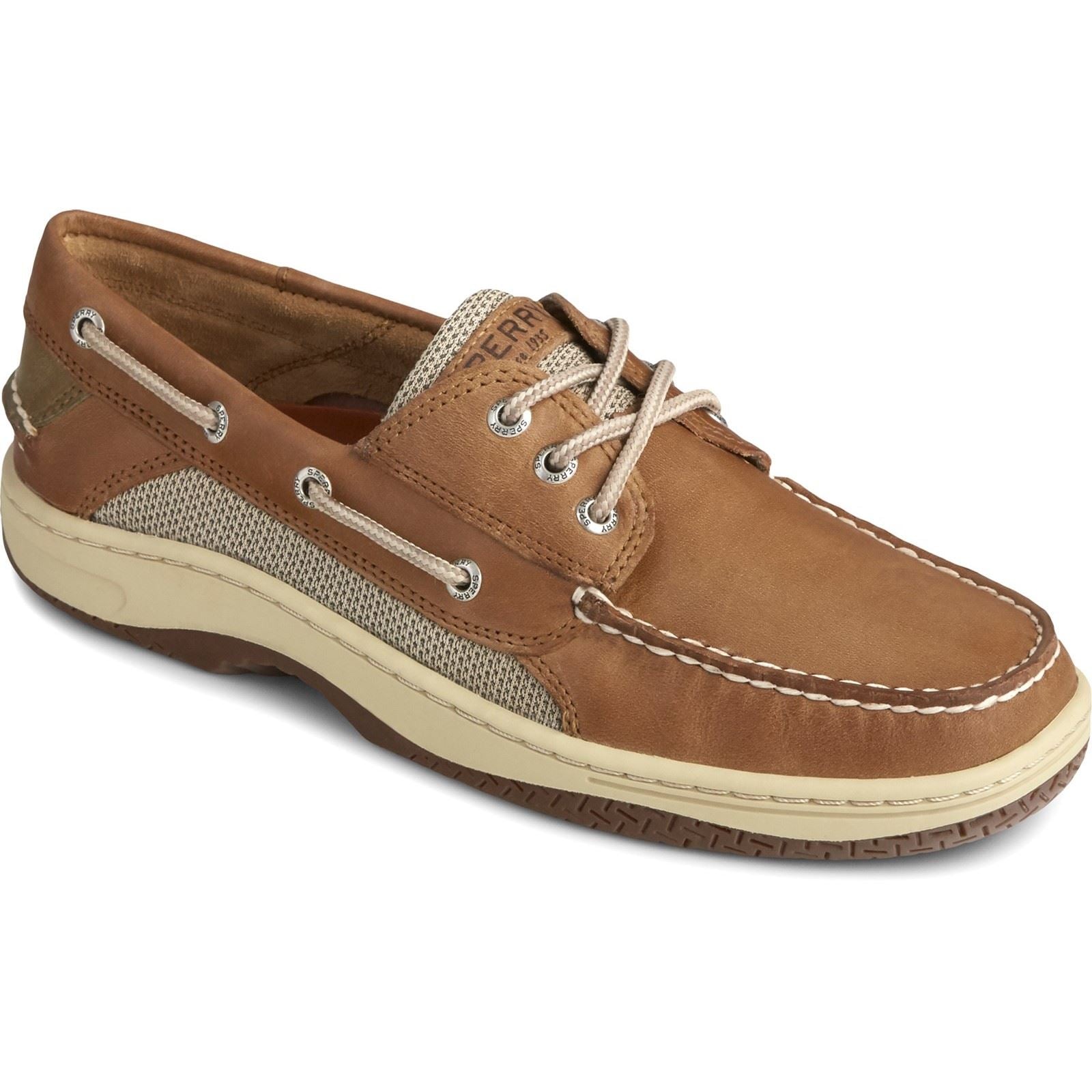 Sperry Billfish 3-Eye Chaussures Bateau En Cuir Pour Homme, Couleur Tan Foncé